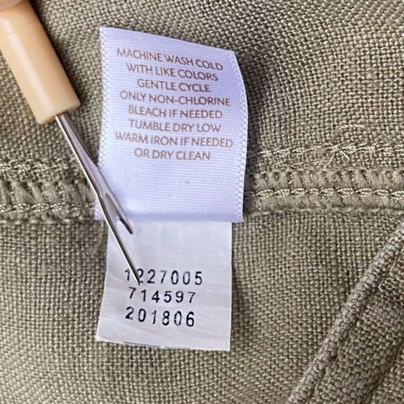 J. Jill 100% Linen Shorts Size 14 Tan Ecru Roll Hem Flat Front - Picture 12 of 12